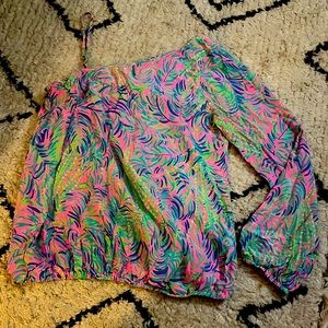 Lilly Pulitzer One-Shoulder Tropical Top